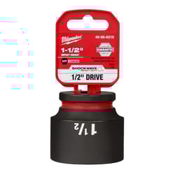 Milwaukee SHOCKWAVE 1-1/2 in. X 1/2 in. drive SAE 6 Point Standard Impact Socket 1 pc