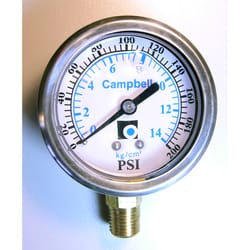 Campbell Brass 1/4 in. Liquid Filled Pressure Guage