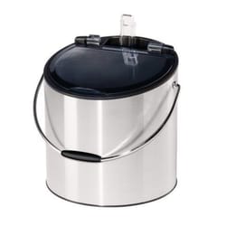 OGGI 4 qt Black/Silver Acrylic/Stainless Steel Ice Bucket with Scoop