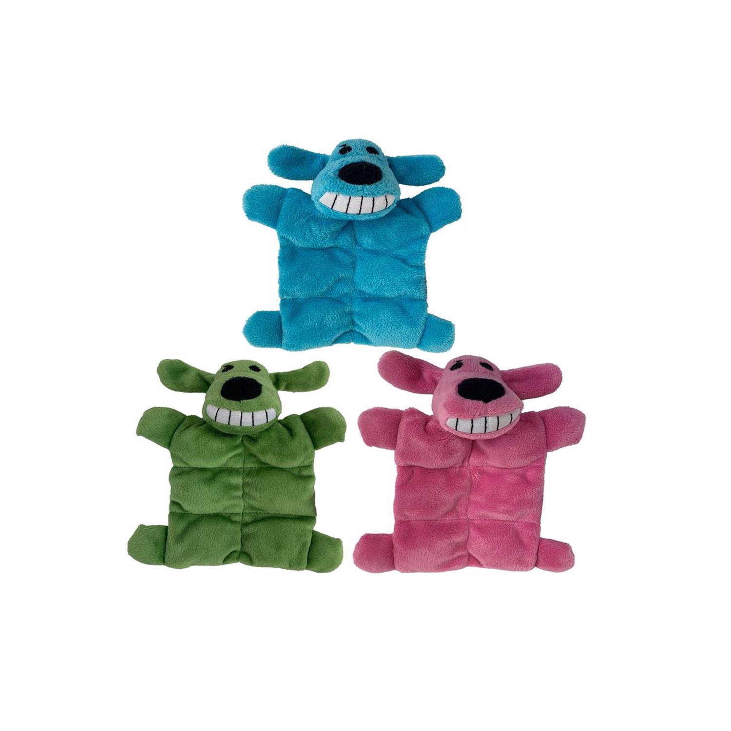Multipet Assorted Loofa Squeakin Mat Dog Toy Medium 1 pk
