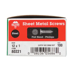 HILLMAN No. 12 X 1 in. L Phillips Flat Head Sheet Metal Screws 100 pk