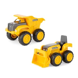 TOMY John Deere Dump Truck and Tractor Toy Plastic Yellow 2 pc