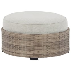 Signature Design by Ashley Calworth Brown Aluminum Frame Ottoman Beige