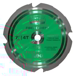 Century Drill & Tool 7-1/4 in. D Polycrystalline Diamond Tipped Fiber Cement Blade 4 teeth 1 pc