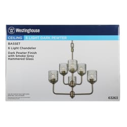 Westinghouse Basset Brushed Pewter Gray 6 Bulbs lights Chandelier