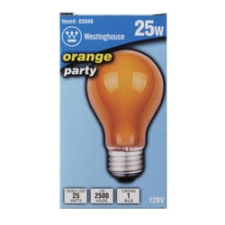 Westinghouse 25 W A19 A-Line Incandescent Bulb E26 (Medium) Orange 1 pk