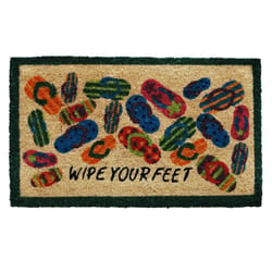 Home & More 1.42 ft. W X 2.42 ft. L Multi-color Lots of Flip-Flops Coir Door Mat