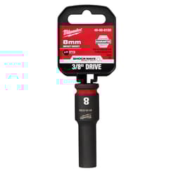 Milwaukee Shockwave 8 mm X 3/8 in. drive Metric 6 Point Deep Impact Socket 1 pc