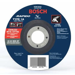 Bosch 4-1/2 in. D X 7/8 in. Aluminum Oxide Abrasive Cut-Off Wheel 1 pc