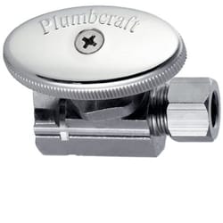 PlumbCraft 1/2 in. FIP in. X 3/8 in. Compression Chrome Plated Straight Valve