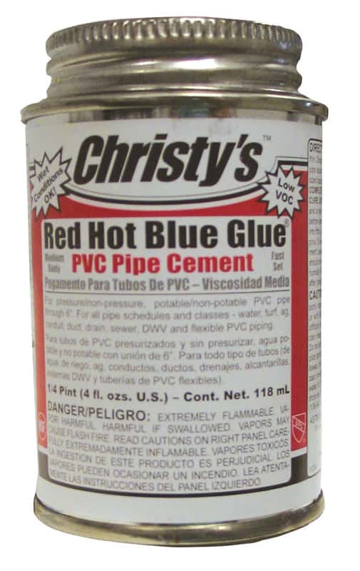 Christy's Red Hot Blue Glue Blue Cement For PVC 4 oz Ace Hardware
