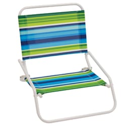 Marine City Aluminum Portable Folding Cushioned Boat Deck Beach Chair with Drink Cup Holder