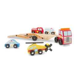 Melissa & Doug Vehicle Carrier Set Wood 5 pc