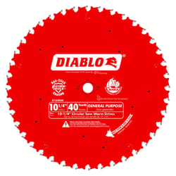 Diablo 10-1/4 in. D X 5/8 in. TiCo Hi-Density Carbide Circular Saw Blade 40 teeth 1 pk