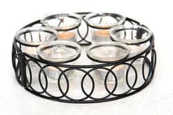 Living Accents Black Steel 2-1/4 in. H Candle Holder