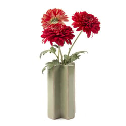 Chive Jargogle 6 in. H X 3 in. W X 3 in. L Glazed Green Ceramic Flower Vase