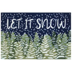 Liora Manne Frontporch 2 ft. W X 3 ft. L Multi-Color Let It Snow Midnight Acrylic/Polyester Accent R