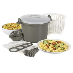 Progressive Prep Solutions Gray Polypropylene Microwave Rice/Pasta Cooker 8 cups