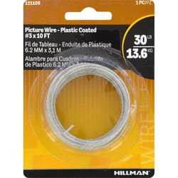 HILLMAN Plastic Coated Silver Picture Wire 30 lb 1 pk