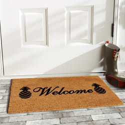 Home & More 1.42 W X 2.42 L Multi-color Welcome Pineapples Coir Door Mat