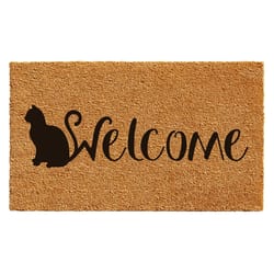 Home & More 1.42  W X 2.42  L Brown Feline Welcome Coir Door Mat