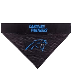 Pets First Black/White Carolina Panthers Cotton/Nylon Dog Collar Bandana Small/Medium