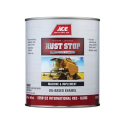 Ace Rust Stop Indoor/Outdoor Gloss International Red Oil-Based Enamel Rust Prevention Paint 1 qt