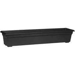 Novelty 6.4 in. H X 35.8 in. W X 8 in. D Plastic Countryside Flowerbox Flower Box Black