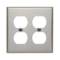 Leviton Silver 2 gang Stainless Steel Duplex Wall Plate 1 pk