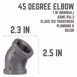 STZ Industries 1 in. FIP each X 1 in. D FIP Black Malleable Iron 45 Degree Elbow