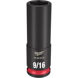 Milwaukee Shockwave 9/16 in. X 3/8 in. drive SAE 6 Point Deep Impact Socket 1 pc