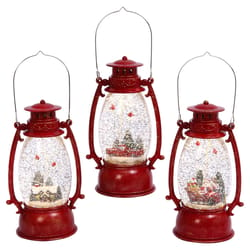 Gerson Multicolored Holiday Spinning Water Globe Lantern 10 in.