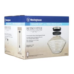 Westinghouse Wide Rippled Beige Glass Lamp Shade 1 pk