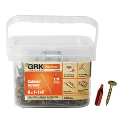 GRK Fasteners UberGrade No. 8 X 1-1/4 in. L Star Self-Tapping Cabinet Screws 330 pk