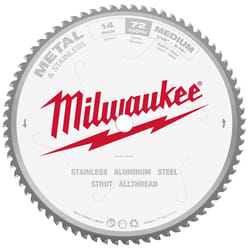 Milwaukee 14 in. D X 1 in. Carbide Tipped Circular Saw Blade 72 teeth 1 pk