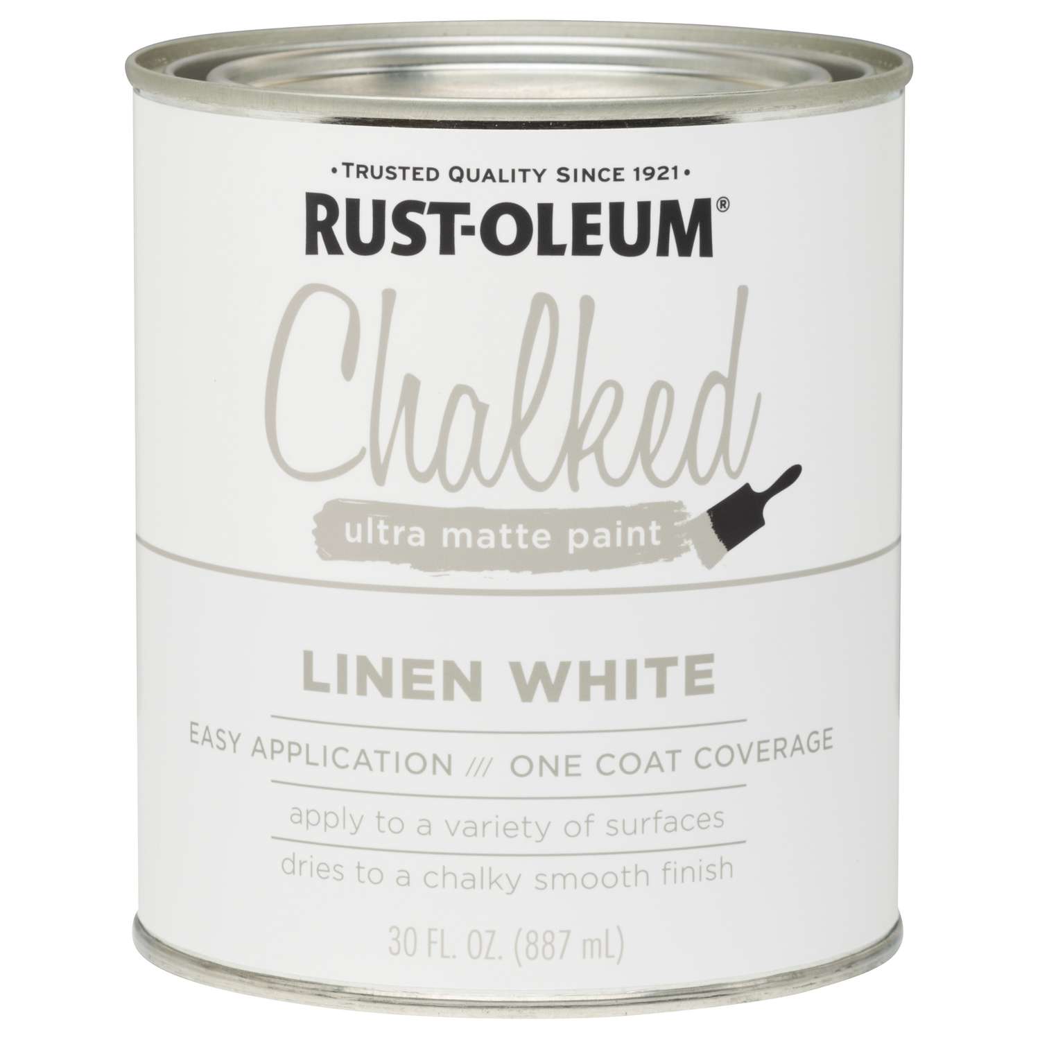 Rust Oleum Chalked Ultra Matte Linen White Water Based Acrylic Chalk Paint 30 Oz Ace Hardware