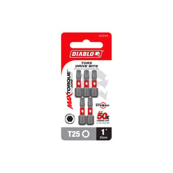 Diablo Torx #25 X 1 in. L Driver Bit Black Oxide 5 pk