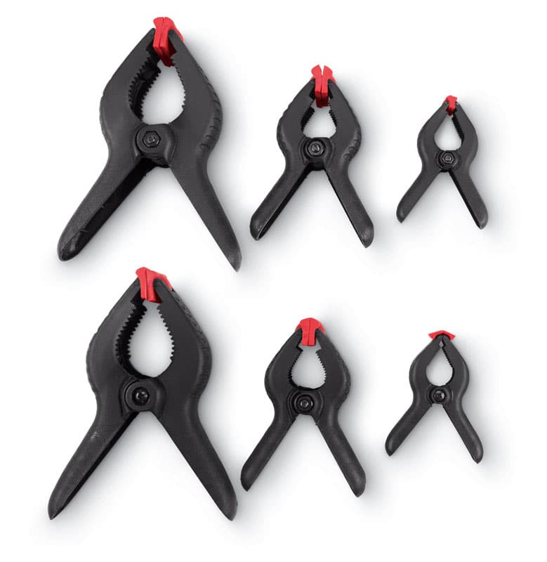 Wideskall 2 inch Mini Metal Spring Clamps w/ Red Rubber Tips Clips (Pack of 6)