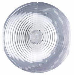 Spinfinity Designs Multi-color Stainless Steel 12 in. Crystal Mirror Circle Large Outdoor Spinner