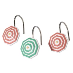 Avanti Linens Flamingo Paradise Multicolored Resin Shower Hooks 12 pk