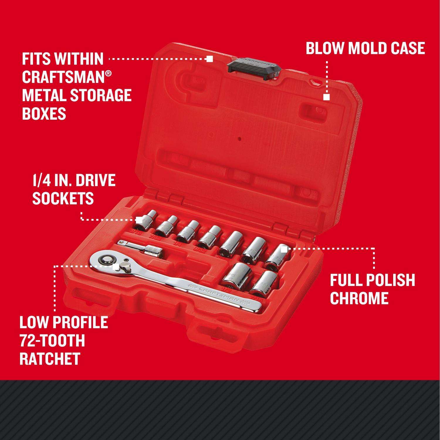 CRAFTSMAN 24-Piece 1/4-in Drive Set Hex Bit Driver Socket Set in the Driver  Sockets & Sets department at