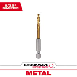 Milwaukee Shockwave 5/32 in. X 2-3/4 in. L Titanium Red Helix Drill Bit Hex Shank 1 pc