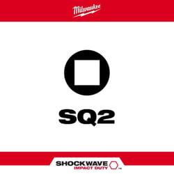 Milwaukee Shockwave Square #2 X 1 in. L Screwdriver Bit Steel 2 pk