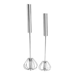 Core Kitchen Silver Stainless Steel Rotating Whisk Set