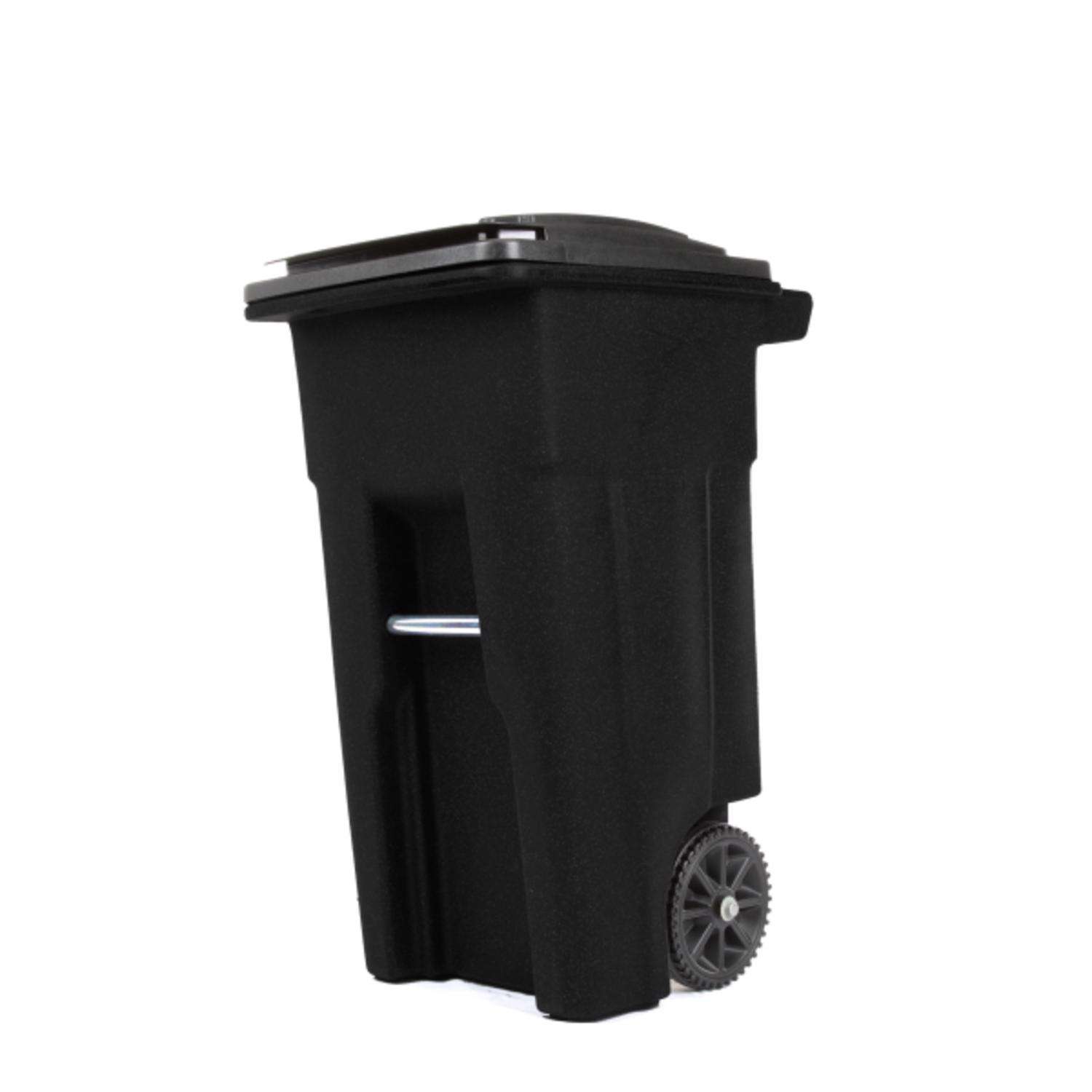 Toter 32 gal Black Polyethylene Wheeled Garbage Can Lid Included Ace