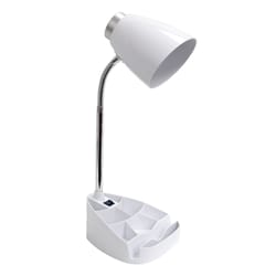All The Rages Limelights 18.5 in. White Organizer Desk Lamp