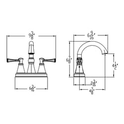 Huntington Brass Woodbury Satin Nickel Traditional Centerset Bathroom Sink Faucet 4 in.