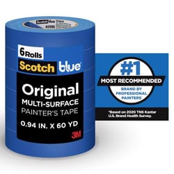 ScotchBlue 0.94 in. W X 60 yd L Blue Medium Strength Original Painter's Tape 6 pk