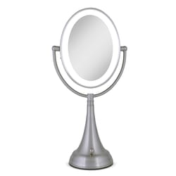 Zadro Next Generation 7.5 in. H X 5.5 in. W LED LED Vanity Mirror Satin Nickel Silver