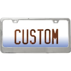 Custom Accessories Silver Metal License Plate Frame